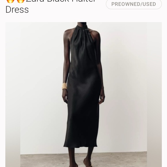 Zara NWT black halter dress 8807/399 - Picture 9 of 10